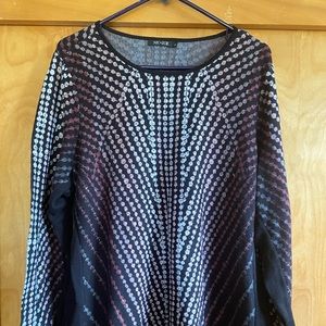 Nic + Zoe black patterned sweater size 1X